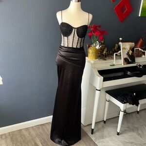NWT black long dress Size S